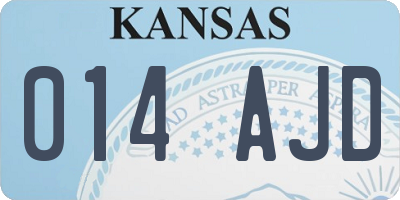 KS license plate 014AJD