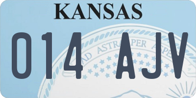 KS license plate 014AJV