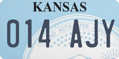 KS license plate 014AJY