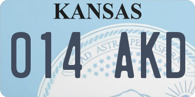 KS license plate 014AKD