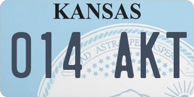 KS license plate 014AKT
