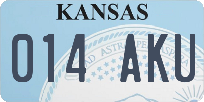 KS license plate 014AKU