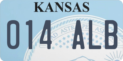 KS license plate 014ALB