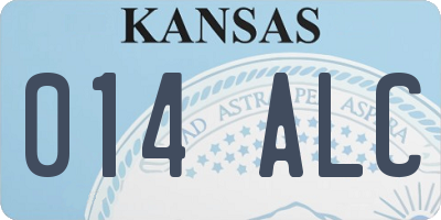 KS license plate 014ALC
