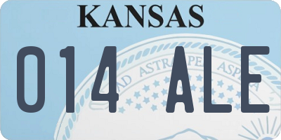 KS license plate 014ALE