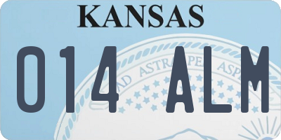 KS license plate 014ALM