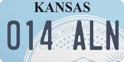 KS license plate 014ALN