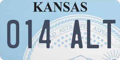 KS license plate 014ALT