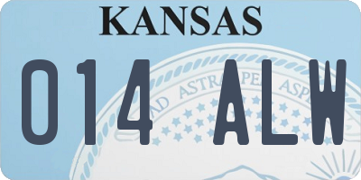 KS license plate 014ALW