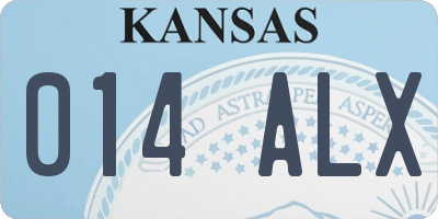 KS license plate 014ALX