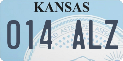 KS license plate 014ALZ