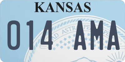 KS license plate 014AMA