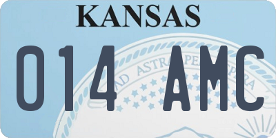 KS license plate 014AMC