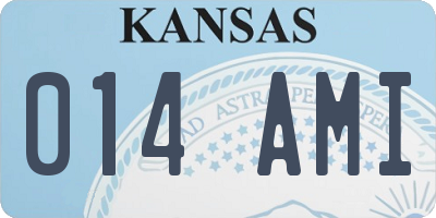 KS license plate 014AMI