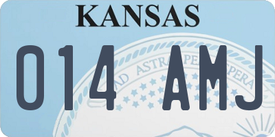 KS license plate 014AMJ