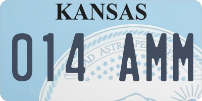 KS license plate 014AMM