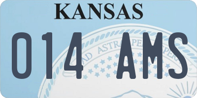 KS license plate 014AMS