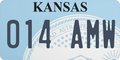 KS license plate 014AMW