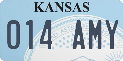 KS license plate 014AMY