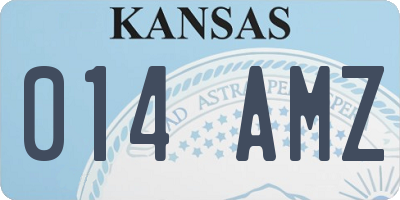 KS license plate 014AMZ