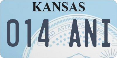 KS license plate 014ANI