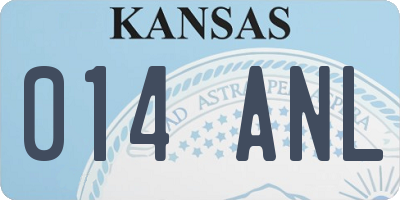 KS license plate 014ANL