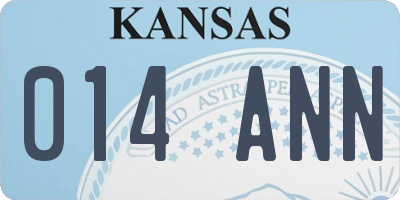 KS license plate 014ANN