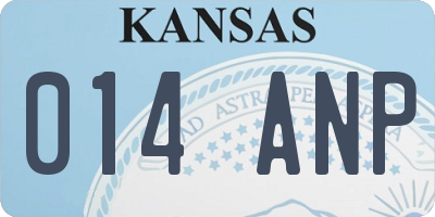 KS license plate 014ANP