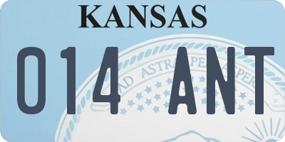 KS license plate 014ANT