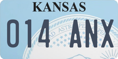 KS license plate 014ANX