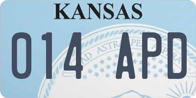 KS license plate 014APD