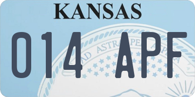 KS license plate 014APF