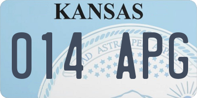 KS license plate 014APG