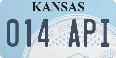 KS license plate 014API