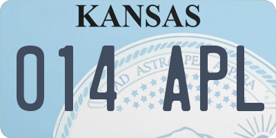KS license plate 014APL