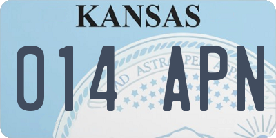 KS license plate 014APN