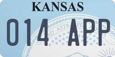 KS license plate 014APP
