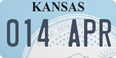 KS license plate 014APR