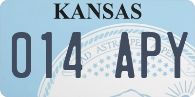 KS license plate 014APY