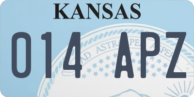 KS license plate 014APZ