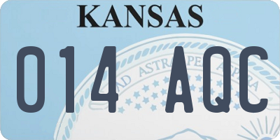 KS license plate 014AQC