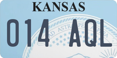 KS license plate 014AQL