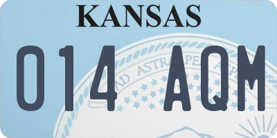 KS license plate 014AQM