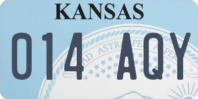KS license plate 014AQY