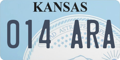 KS license plate 014ARA