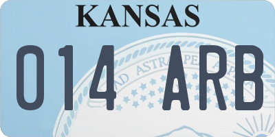 KS license plate 014ARB