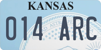 KS license plate 014ARC
