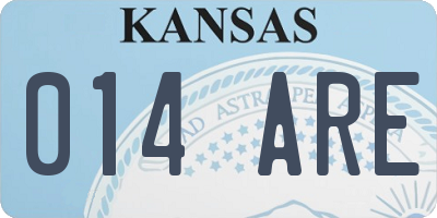 KS license plate 014ARE