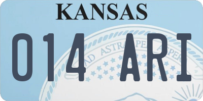 KS license plate 014ARI