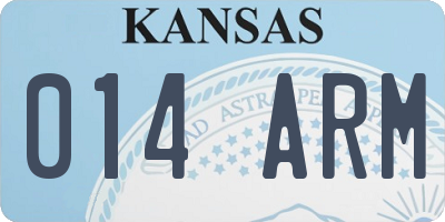 KS license plate 014ARM